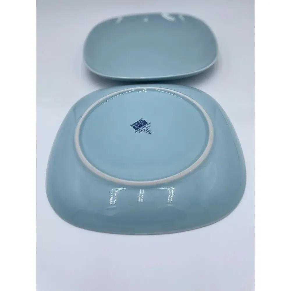 Set of 2 IKEA 365+ SUSAN PRYKE TURQUOISE BLUE SQUARE 9 3/4